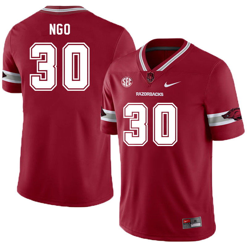 Men #30 Ashton Ngo Arkansas Razorback College Football Jerseys Stitched Sale-Alternate Cardinal